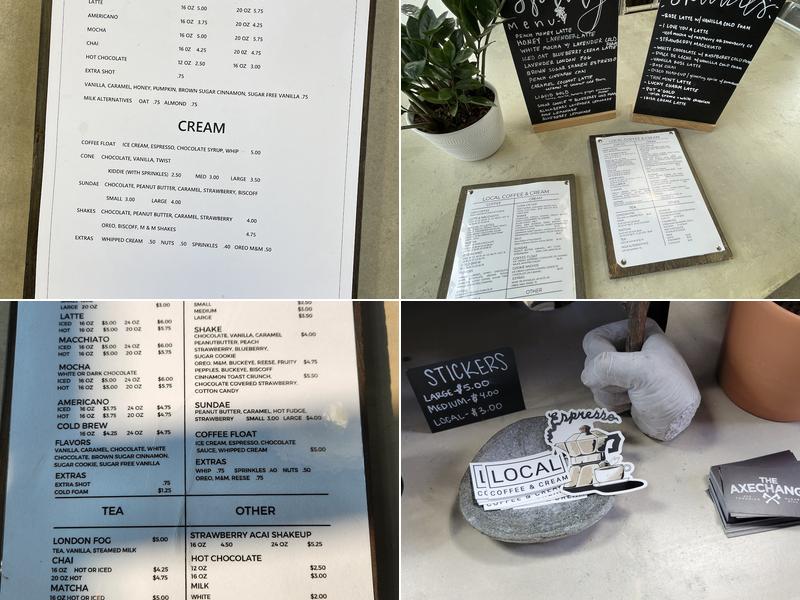 Local Coffee & Creamery Menu