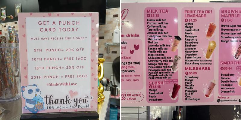 XO BOBA TEA 45504 LLC Menu