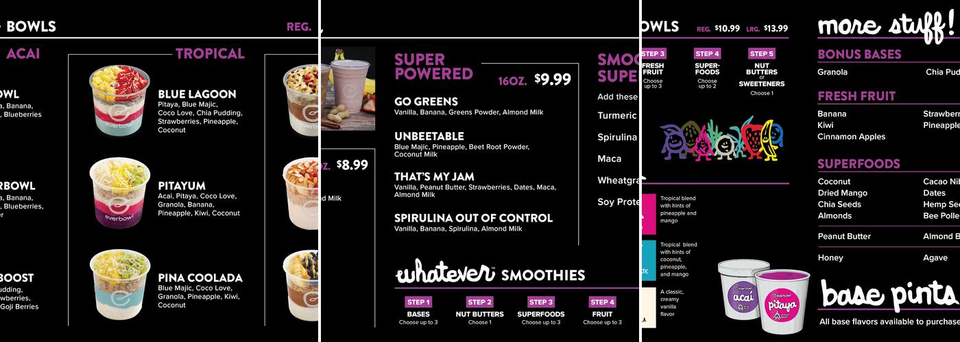Everbowl Menu