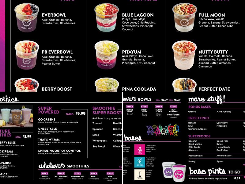 Everbowl Menu