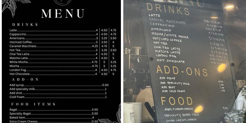 Mountain Coffee Co Menu