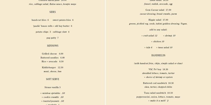 Dive Bar Coffee Menu