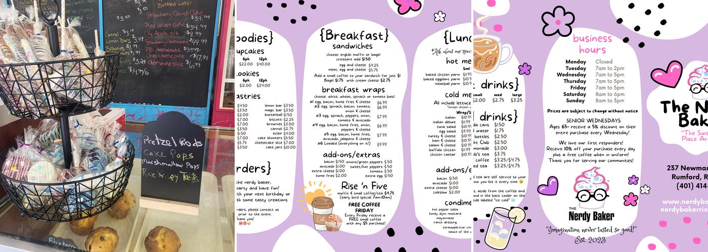 The Nerdy Baker LLC Menu