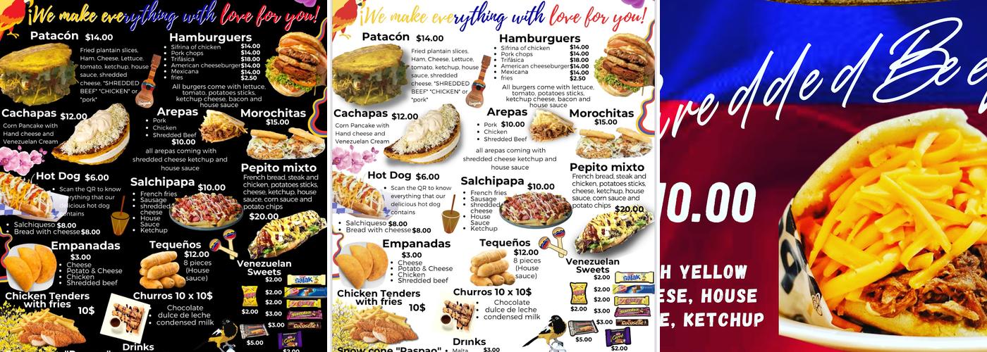 My Little Venezuela Menu