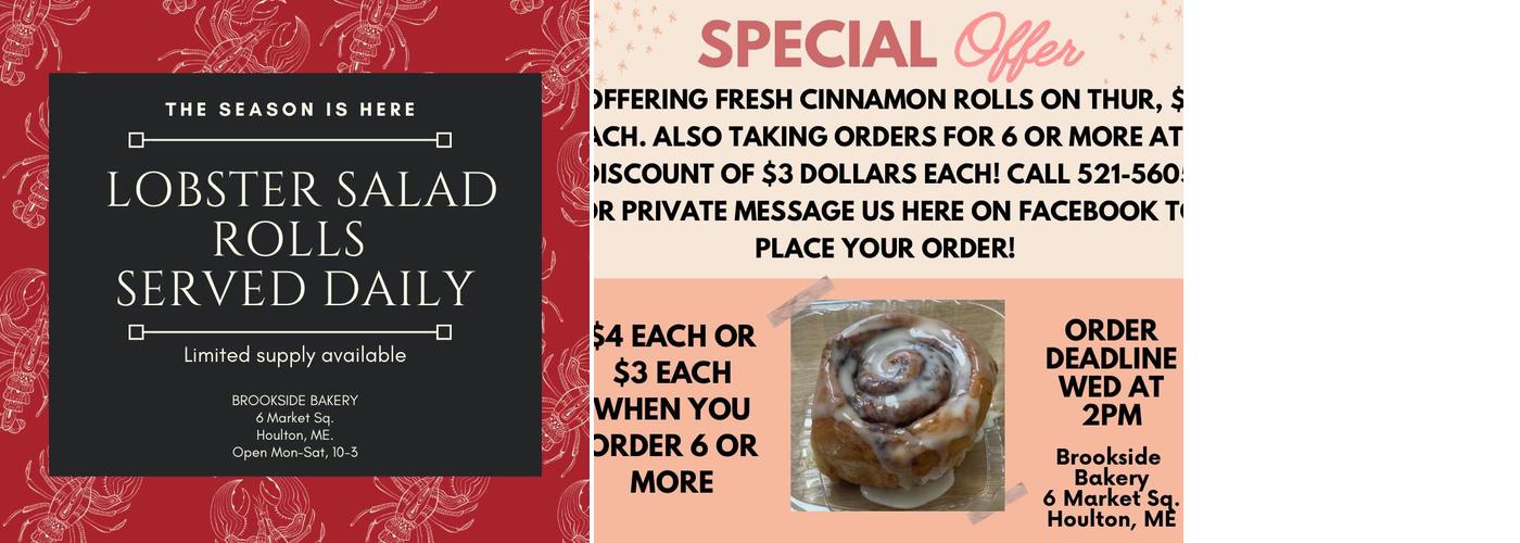 Brookside Bakery Menu