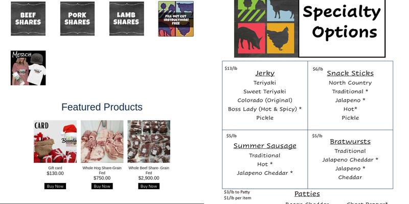 Bountiful Meats & Processing Menu