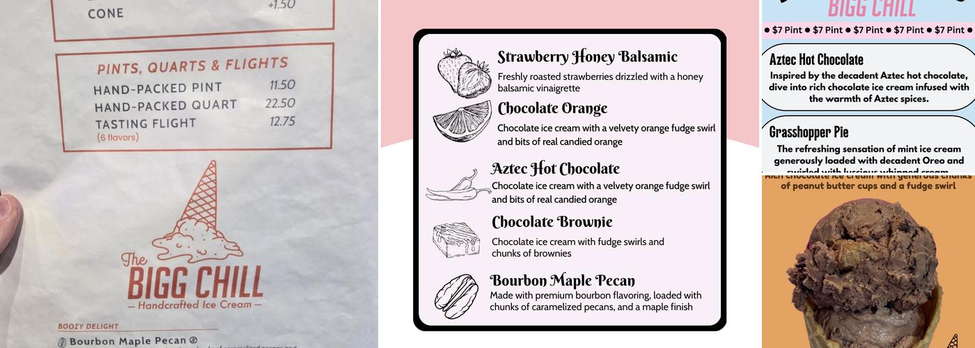 Bigg Chill Menu