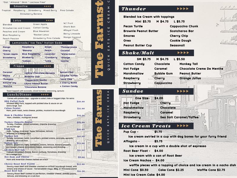 The Farmstead Menu