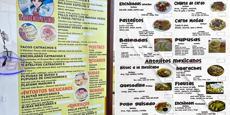 Sazon Latino Buda TX Menu