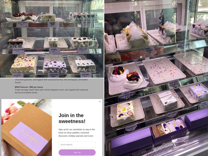 Flouring Cake Shop Menu