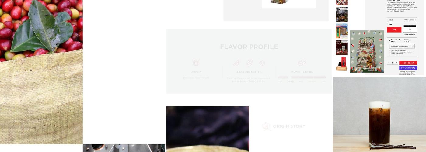 Equator Coffees Menu