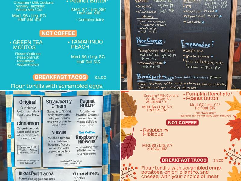 Noche Dia Coffee Menu