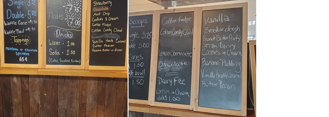 Uptown Creamery Menu