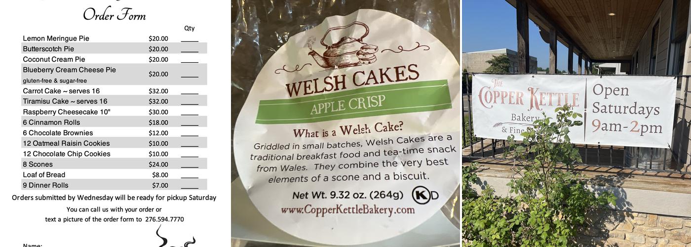 Copper Kettle Bakery Menu