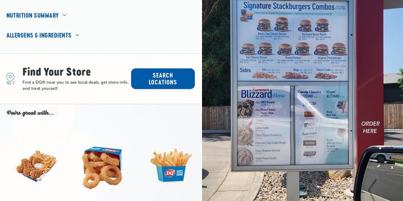 Dairy Queen Grill & Chill Menu