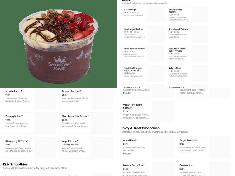 Smoothie King Menu