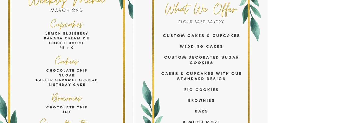 Flour Babe Bakery Menu