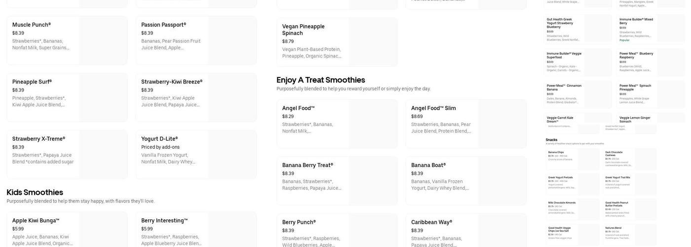Smoothie King Menu