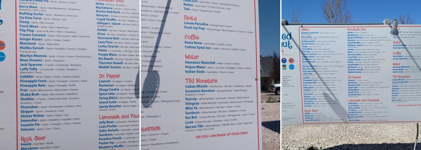 The Twisted Coconut Soda Hut Menu