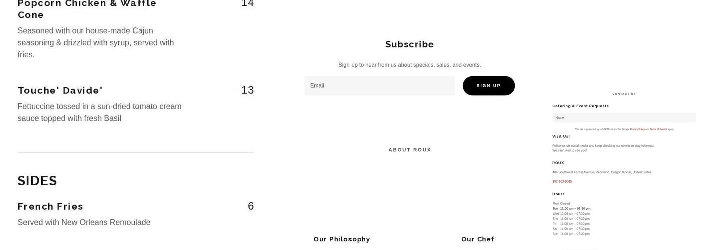 ROUX Menu