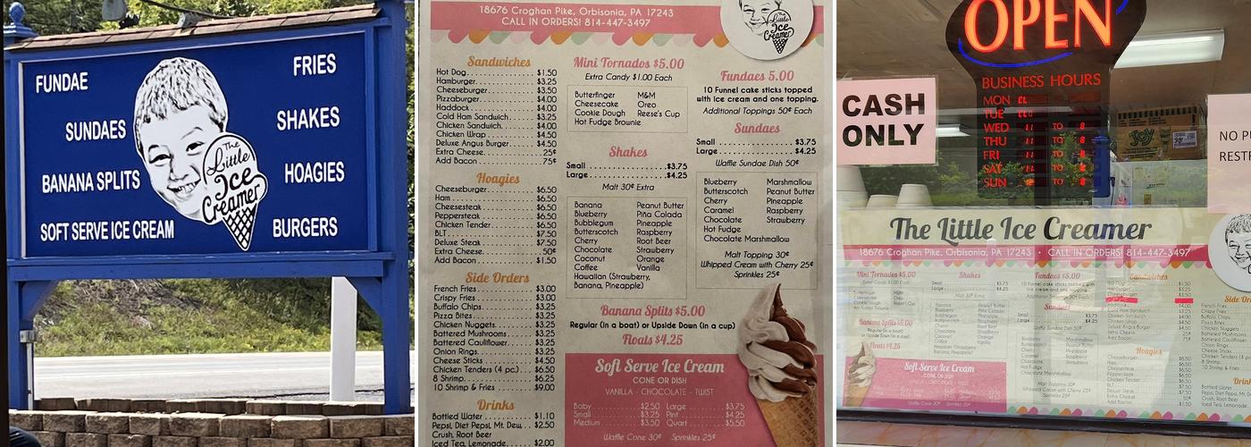 The Little Ice Creamer Menu