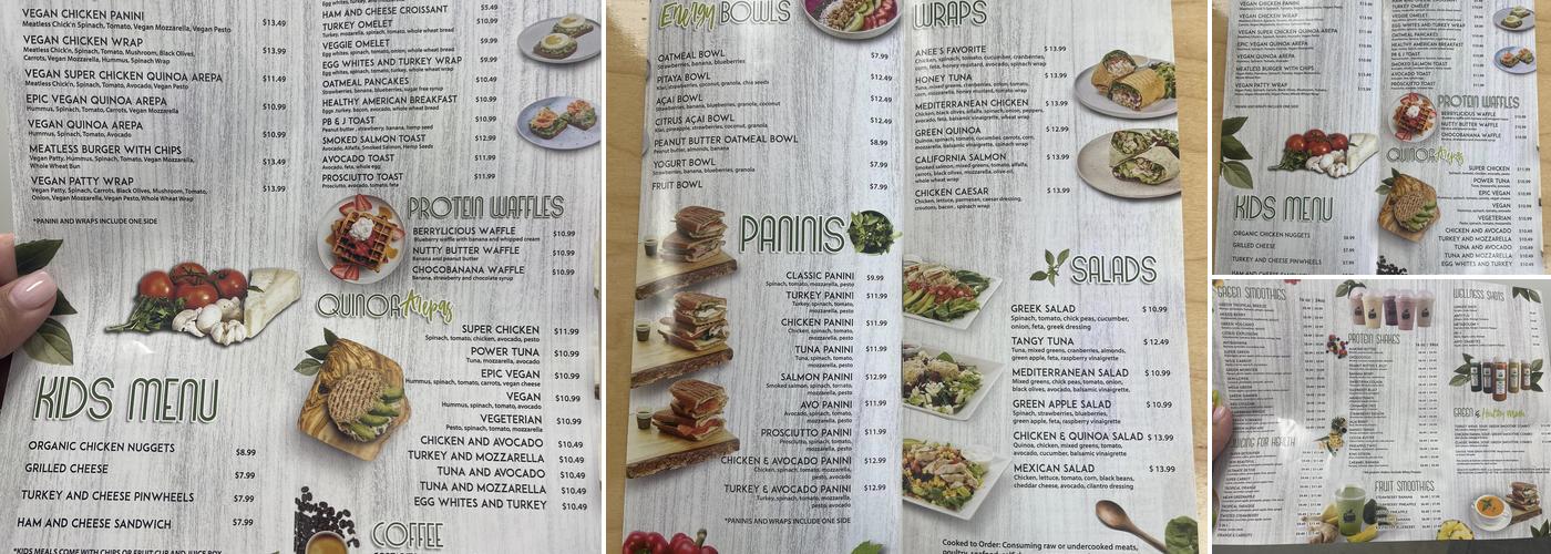 Green Apple Truly Healthy Menu