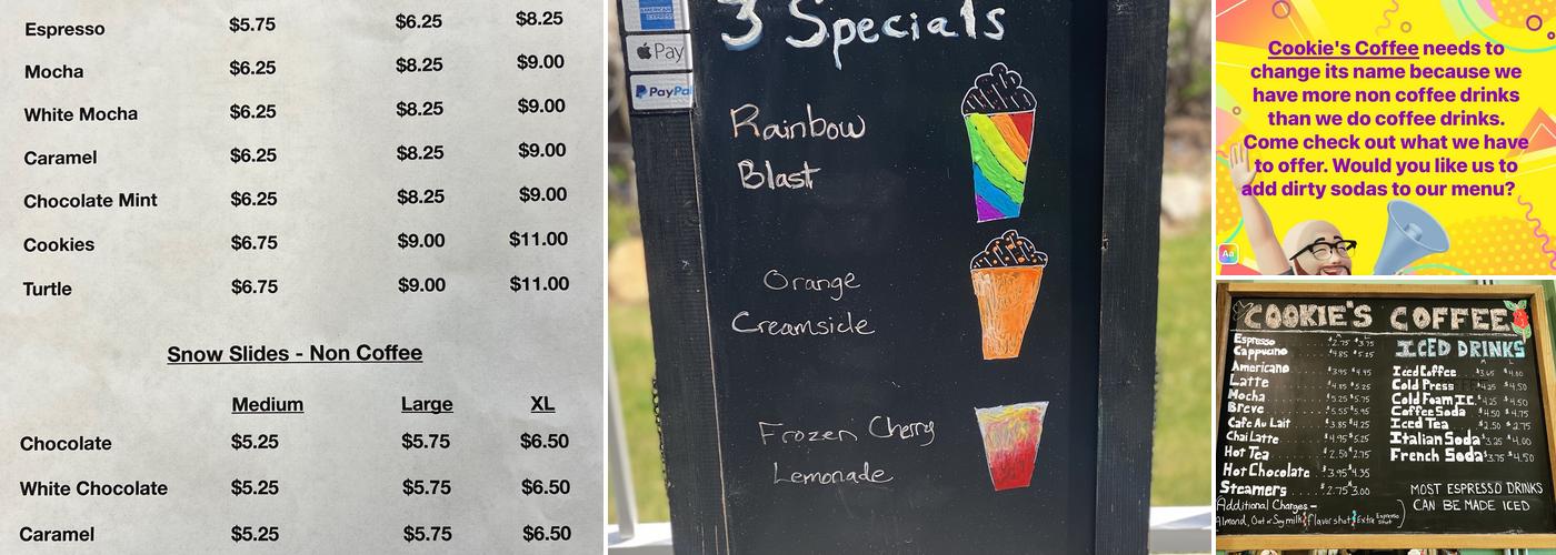 Cookie's Coffee Menu
