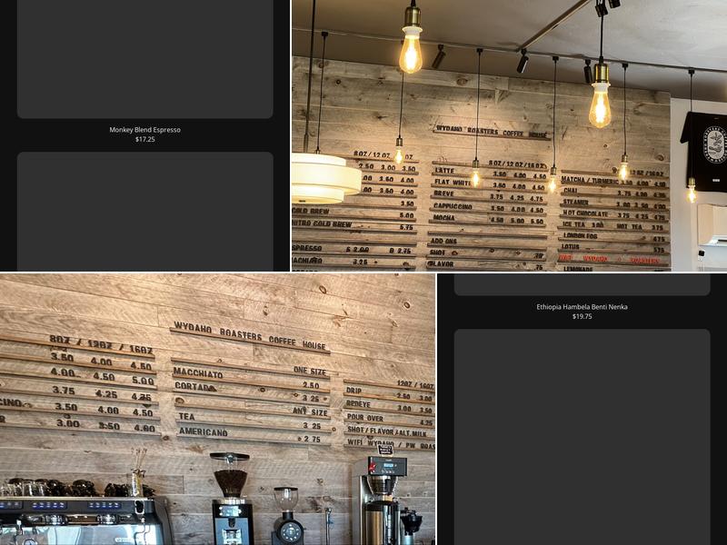 Wydaho Roasters Coffee House Menu