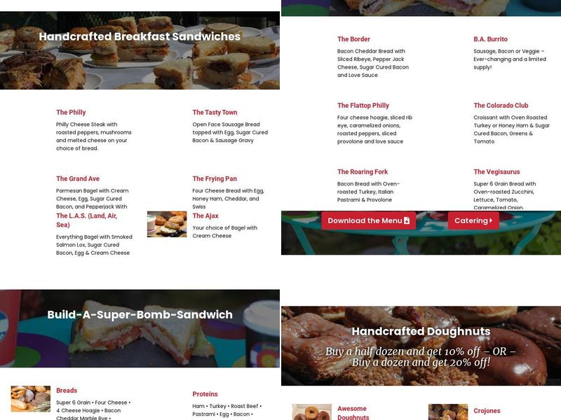 Sweet Coloradough Menu