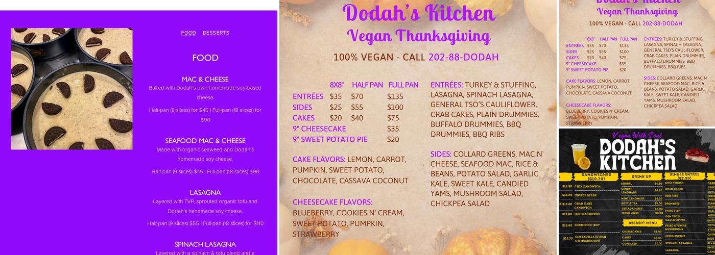 Dodah's Kitchen Menu