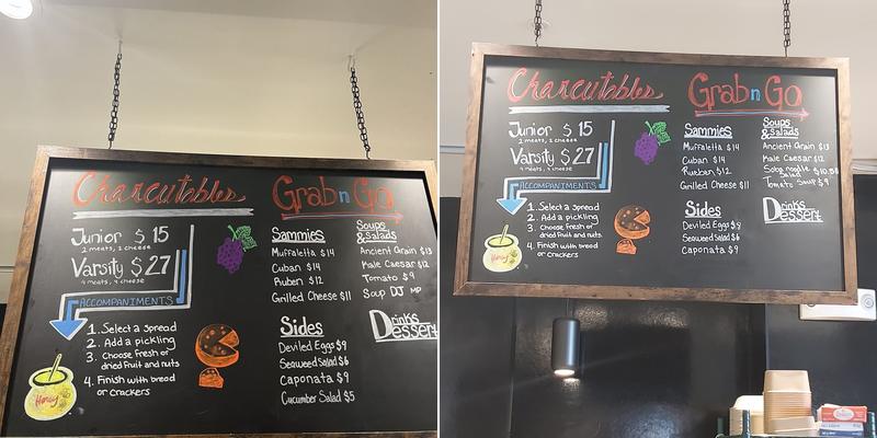 Charcutago Menu