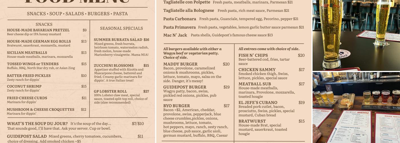 Guidepost Brewing Menu