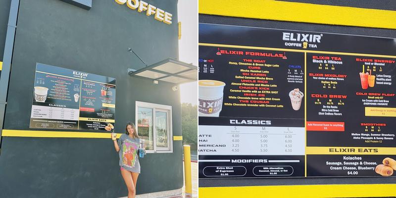 Elixir Coffee & Tea Menu