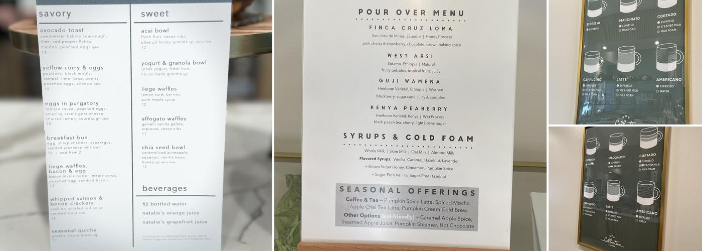 Collective Coffee & Bakery Menu