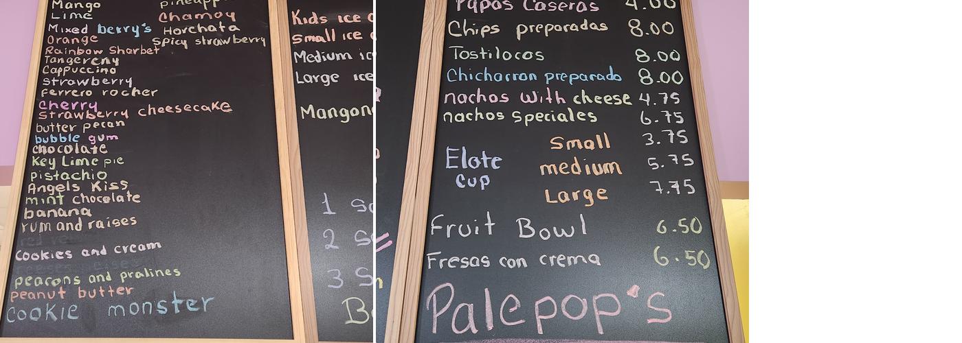 Palepops Menu
