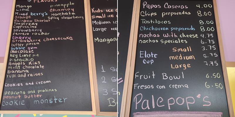 Palepops Menu
