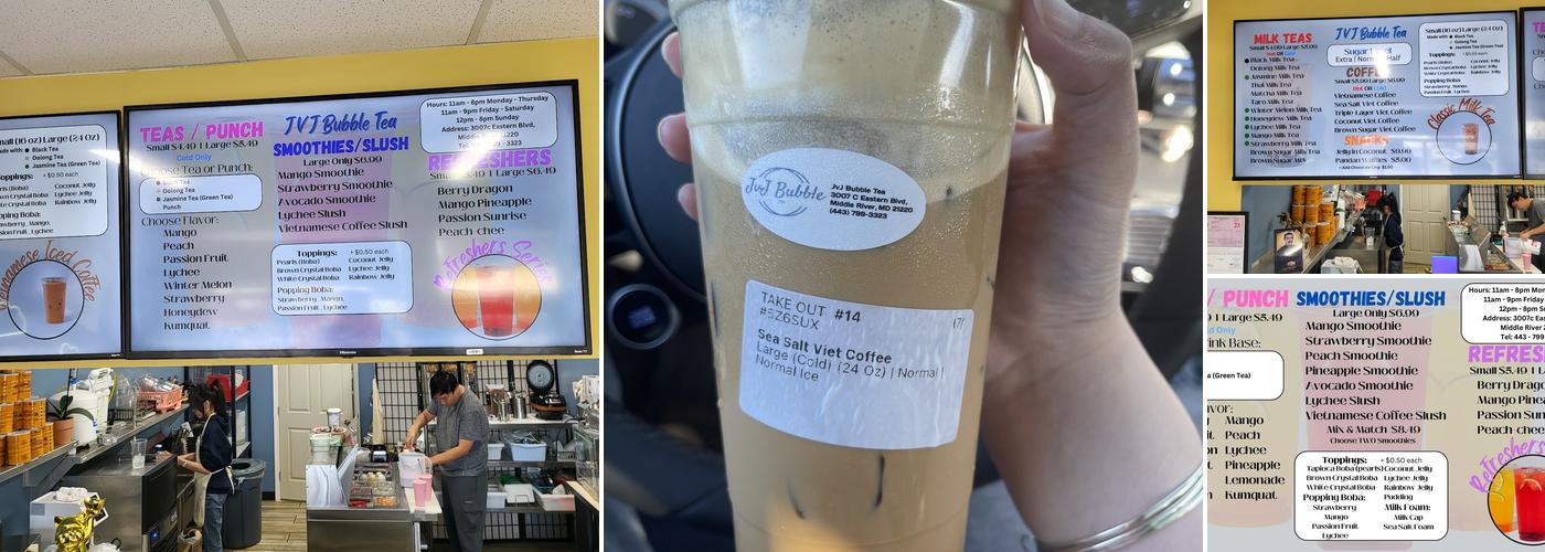JvJ Bubble Tea Menu