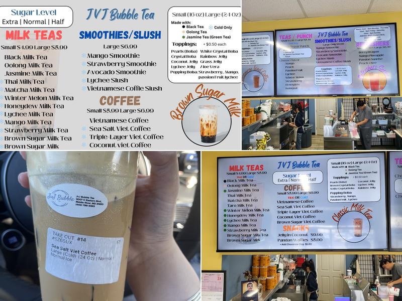 JvJ Bubble Tea Menu