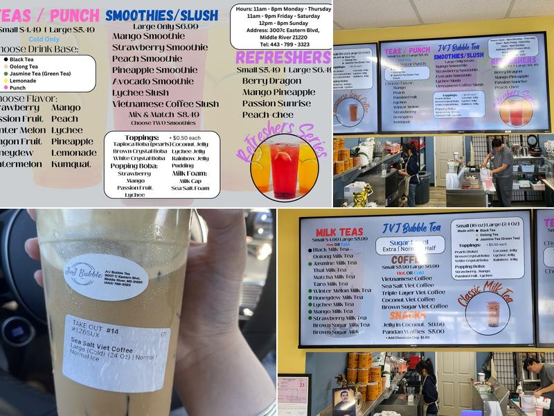 JvJ Bubble Tea Menu