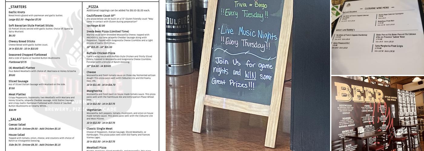 Soul Fire Brewing Company Menu