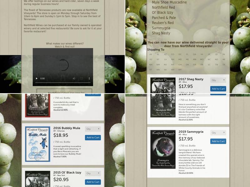 Northfield Vineyards Menu