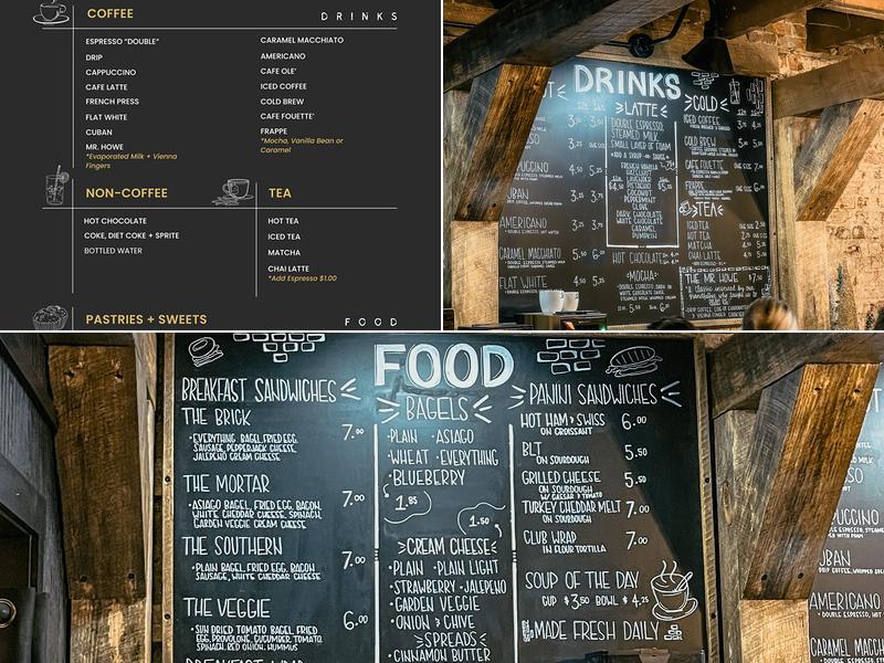 Brick & Mortar Coffee and Mercantile Menu