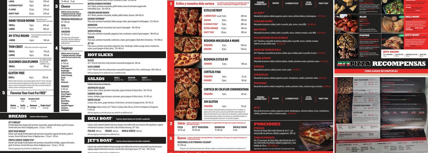 Jet's Pizza Menu