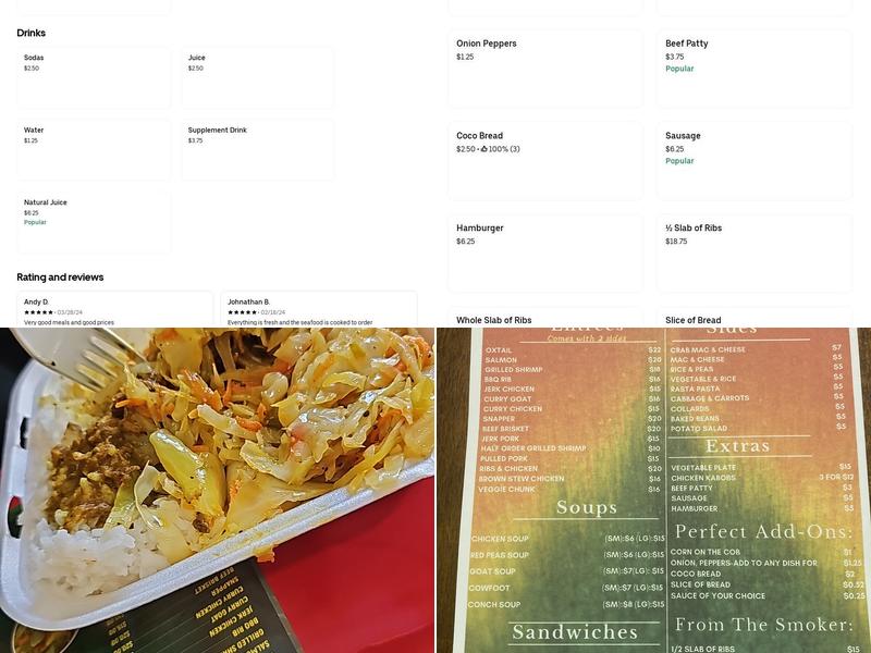 Wadadli Smoke & Grill Menu