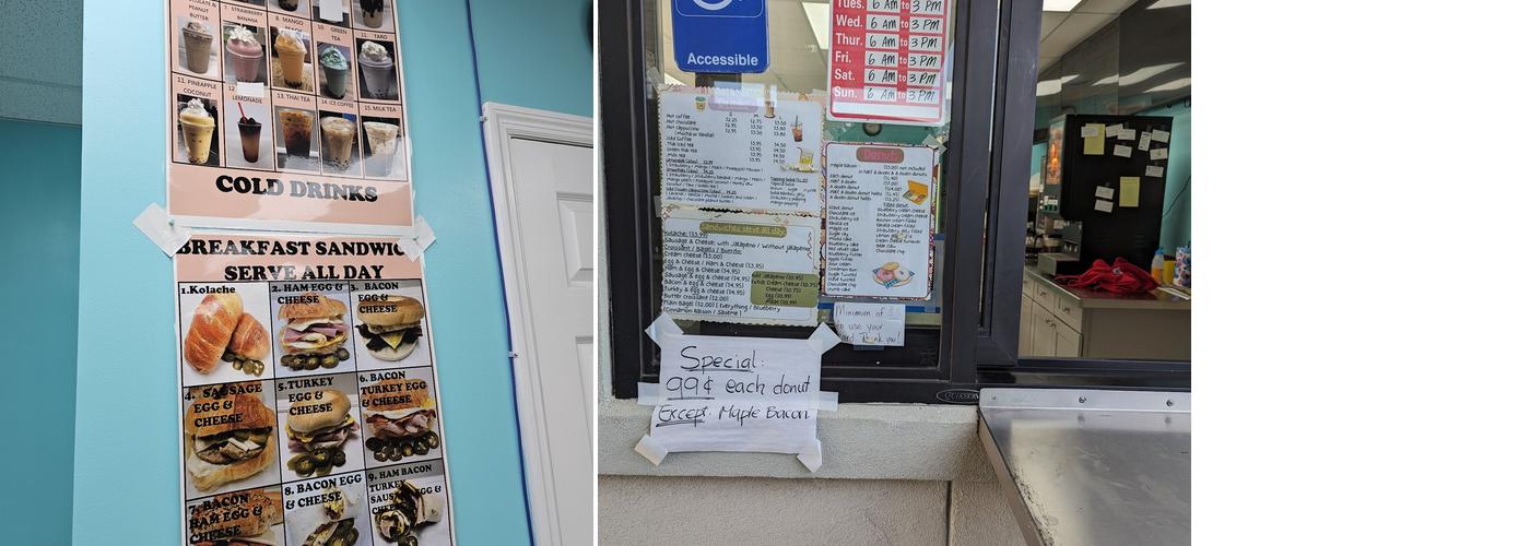 Ray's Donuts Menu