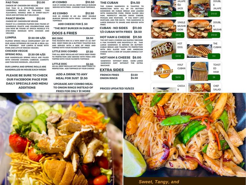 Shuga Nickels Menu