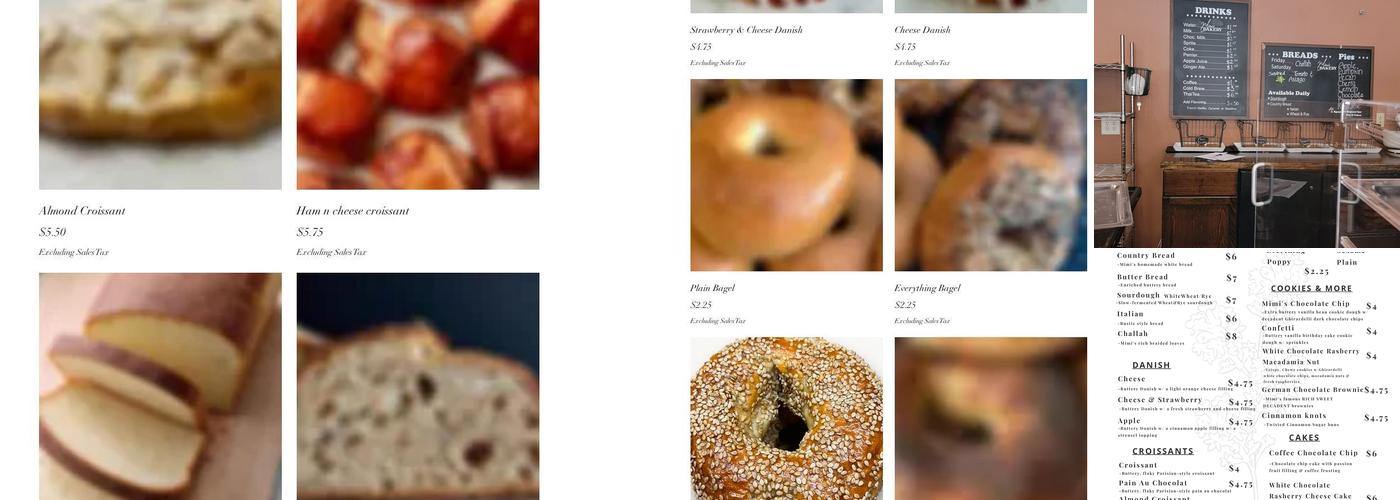 Mimi’s Bakery Menu