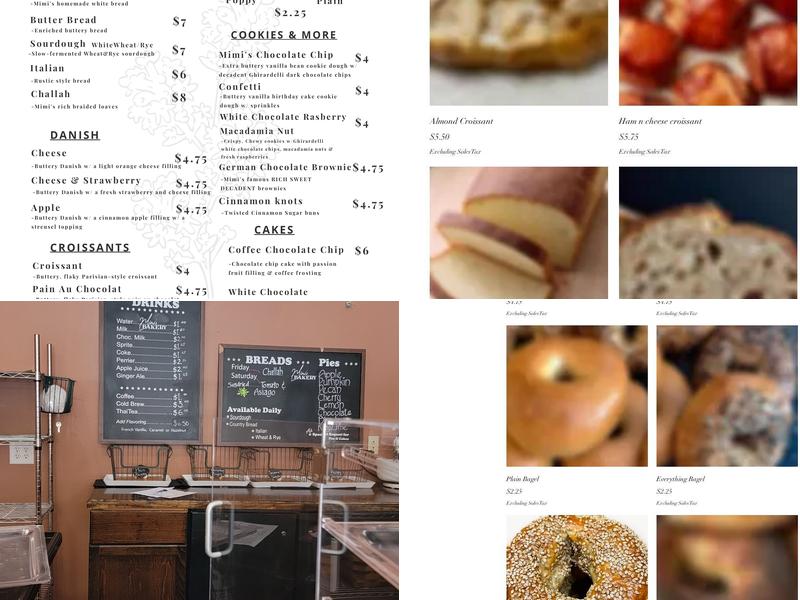 Mimi’s Bakery Menu