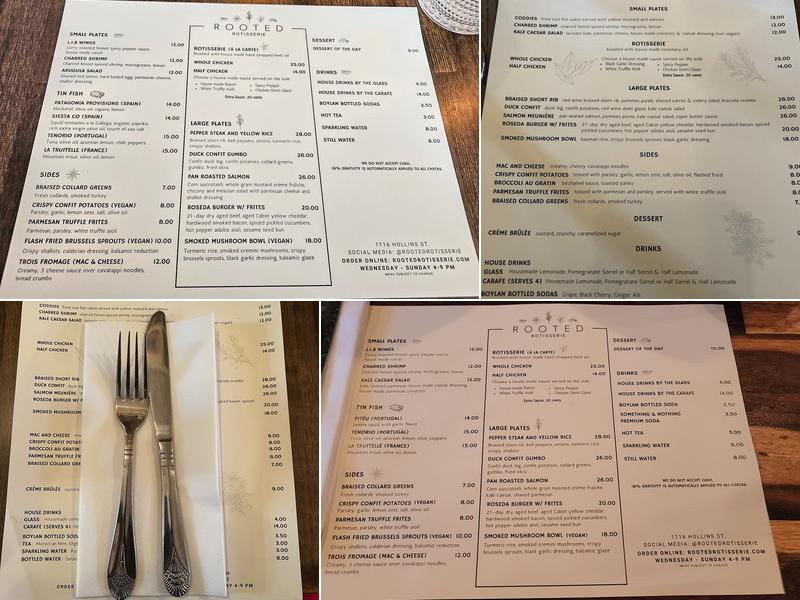 Rooted Rotisserie Menu