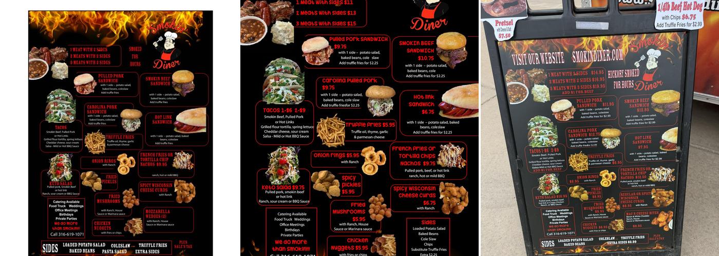 Smokin' Diner Food Truck Menu